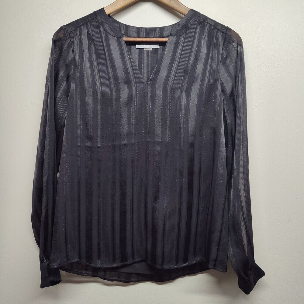 Tart Blouse Top Women Size S Black Metallic Stripes Classy Night Out Party